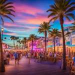 Downtown Hollywood FL at night