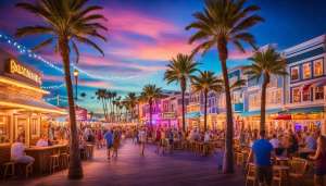 Downtown Hollywood FL at night