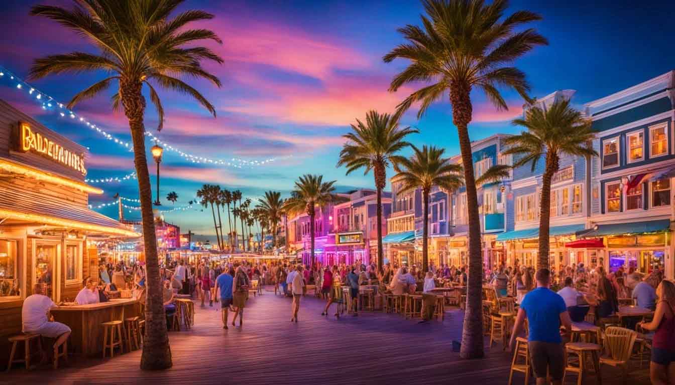 Downtown Hollywood FL at night
