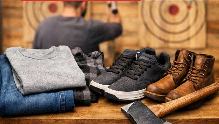 what to wear for axe throwing clothing and closed toe shoes guide