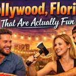 Double date couples enjoying axe throwing in Hollywood Florida at Extreme Axe Throwing